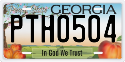 GA license plate PTH0504