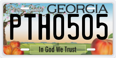 GA license plate PTH0505