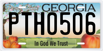 GA license plate PTH0506