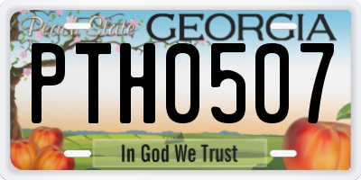 GA license plate PTH0507