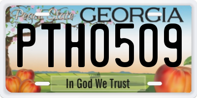 GA license plate PTH0509