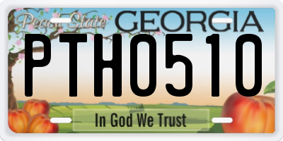 GA license plate PTH0510