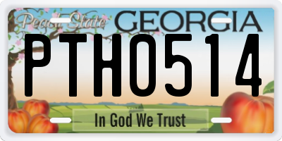 GA license plate PTH0514