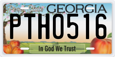 GA license plate PTH0516