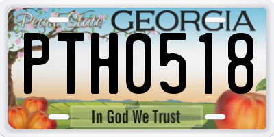 GA license plate PTH0518
