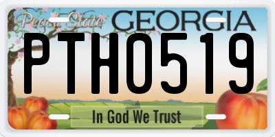 GA license plate PTH0519