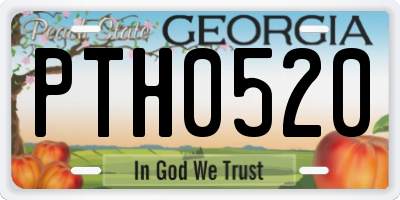 GA license plate PTH0520