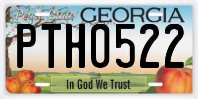 GA license plate PTH0522