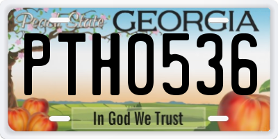GA license plate PTH0536