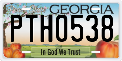 GA license plate PTH0538