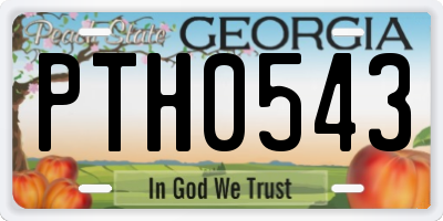 GA license plate PTH0543