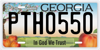 GA license plate PTH0550