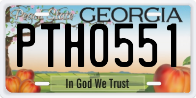 GA license plate PTH0551