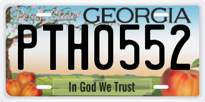 GA license plate PTH0552