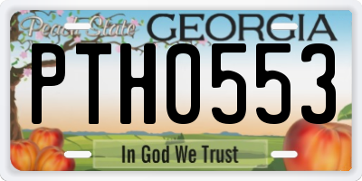GA license plate PTH0553