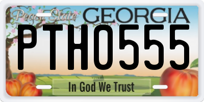 GA license plate PTH0555