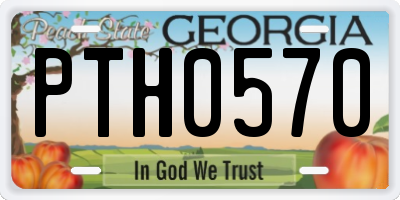 GA license plate PTH0570