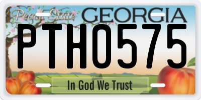 GA license plate PTH0575