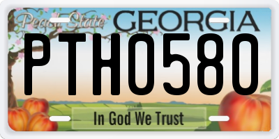 GA license plate PTH0580