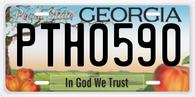 GA license plate PTH0590