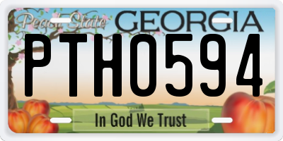 GA license plate PTH0594