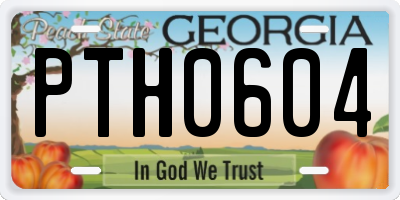 GA license plate PTH0604