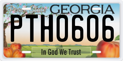 GA license plate PTH0606
