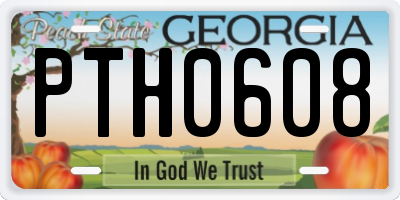 GA license plate PTH0608