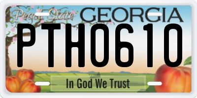 GA license plate PTH0610