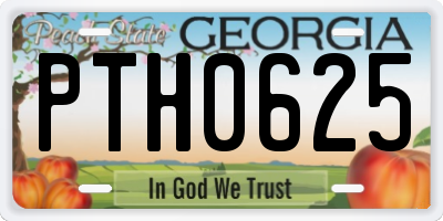 GA license plate PTH0625
