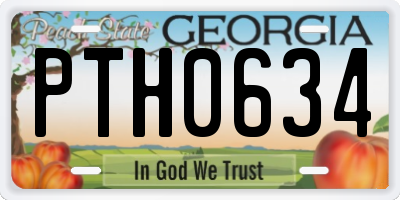 GA license plate PTH0634