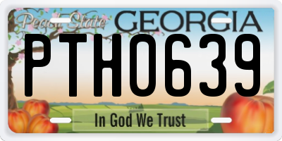 GA license plate PTH0639