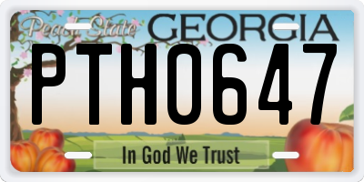 GA license plate PTH0647