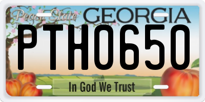 GA license plate PTH0650