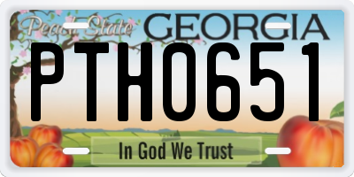 GA license plate PTH0651
