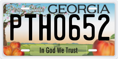 GA license plate PTH0652