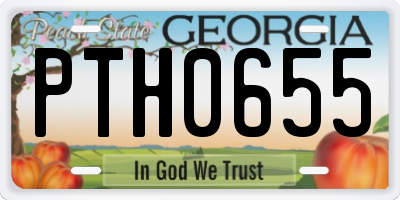 GA license plate PTH0655