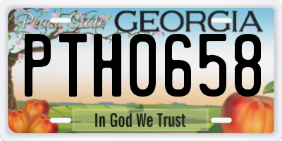 GA license plate PTH0658
