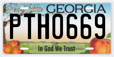 GA license plate PTH0669