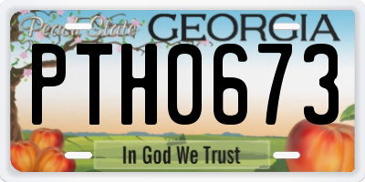 GA license plate PTH0673