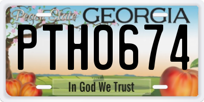 GA license plate PTH0674