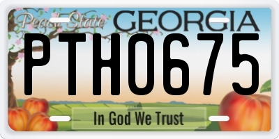 GA license plate PTH0675