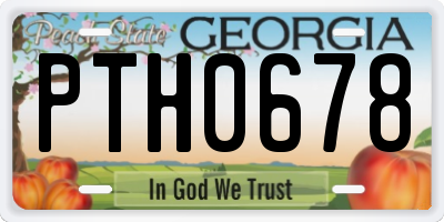 GA license plate PTH0678