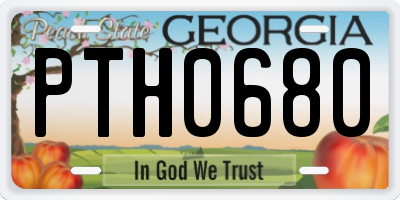 GA license plate PTH0680