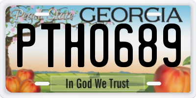 GA license plate PTH0689