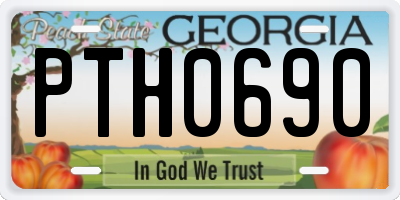 GA license plate PTH0690
