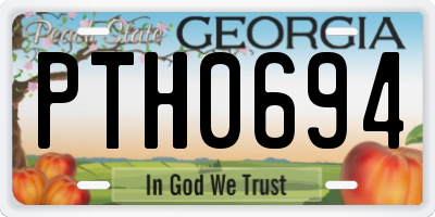 GA license plate PTH0694