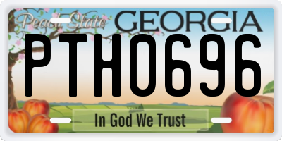 GA license plate PTH0696