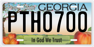 GA license plate PTH0700