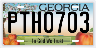 GA license plate PTH0703